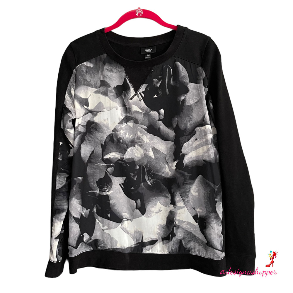 Trendy Mossimo Abstract Black White lightweight Sweatshirt Small